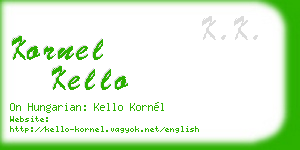 kornel kello business card