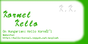 kornel kello business card